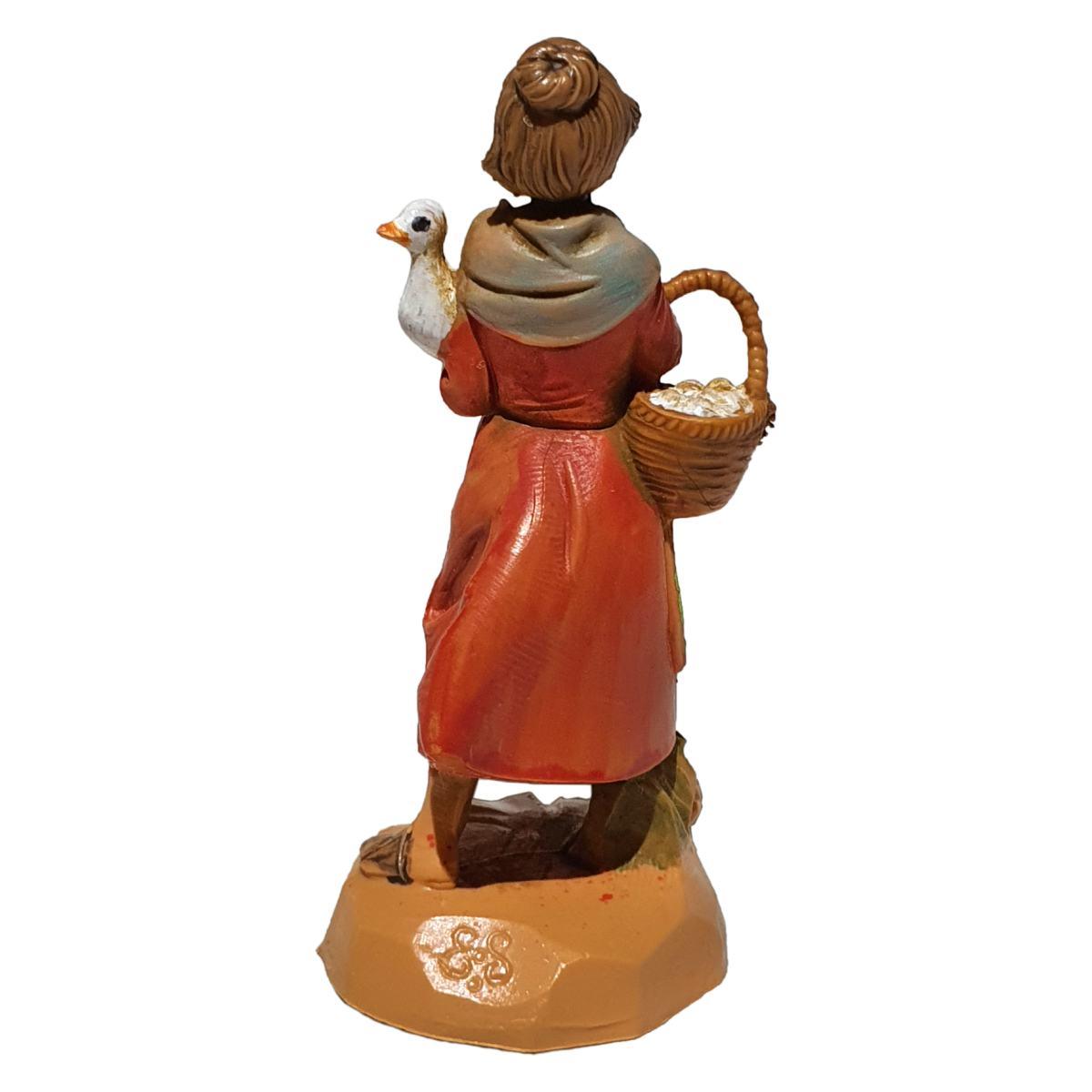 Statua cm.6,5 Pastorella con Papera in Braccio | Fontanini