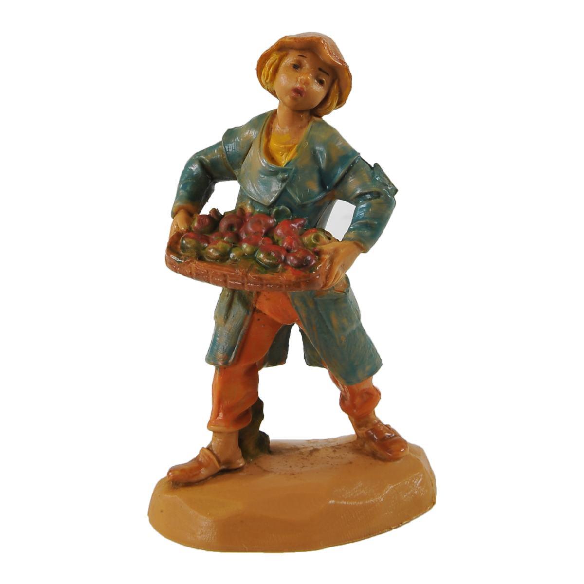 Statua cm.6,5 Pastore con Vassoio di Frutta | Fontanini