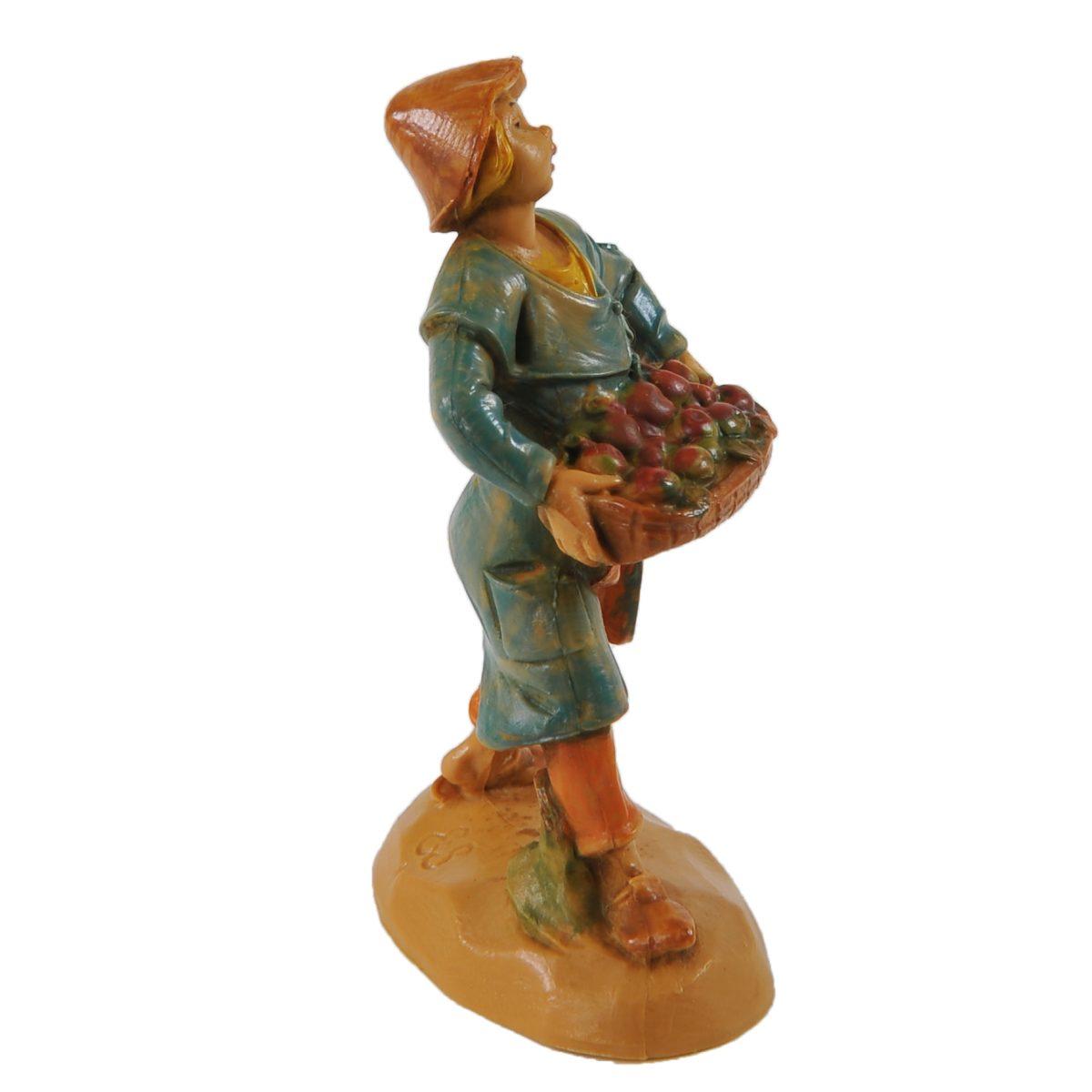 Statua cm.6,5 Pastore con Vassoio di Frutta | Fontanini