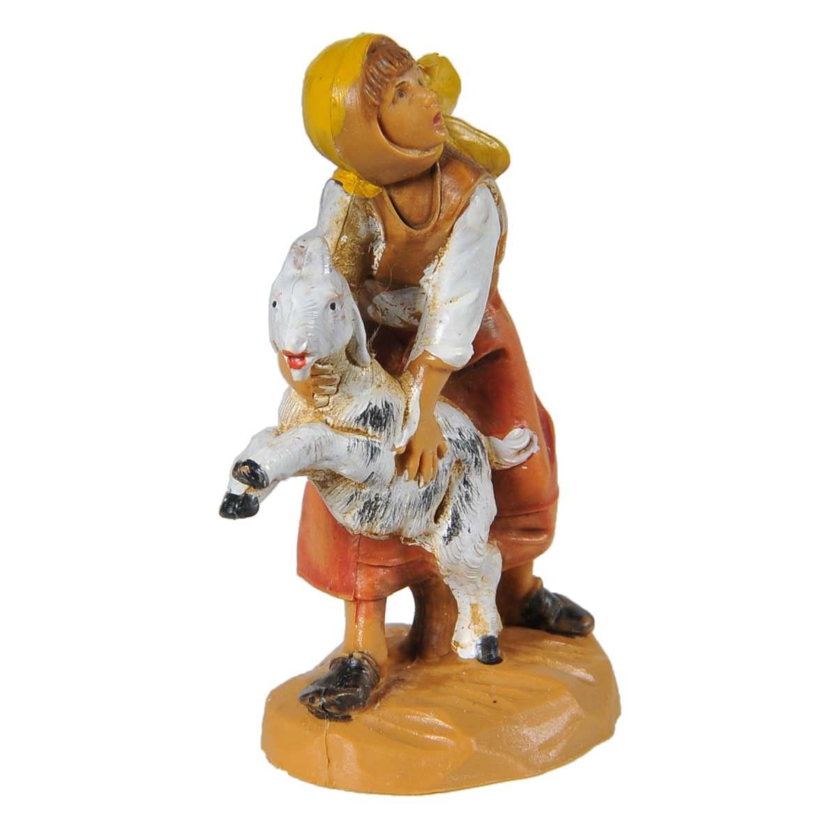 Statua cm.6,5 Pastorella con Pecora | Fontanini