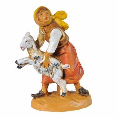 Statua cm.6,5 Pastorella con Pecora | Fontanini