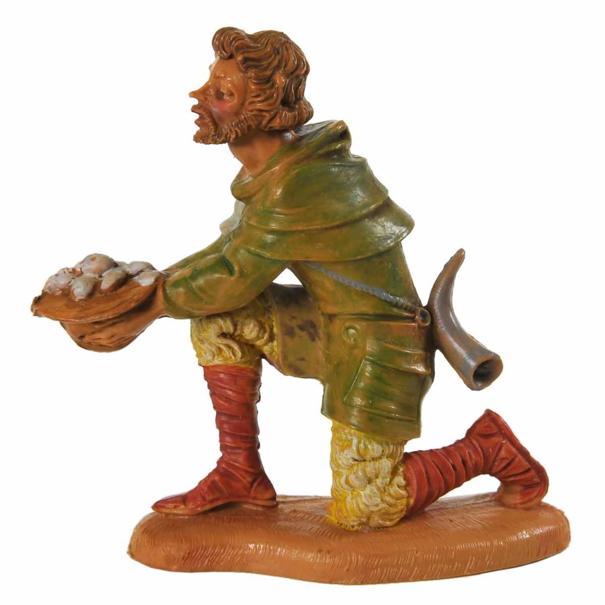 Statua cm.10 Pastore con Cappello in Ginocchio | Fontanini