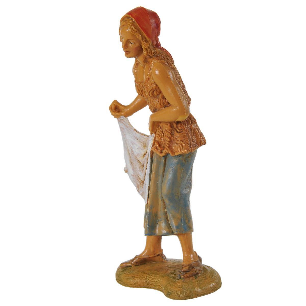 Statua cm.10 Pastorella con panno | Fontanini