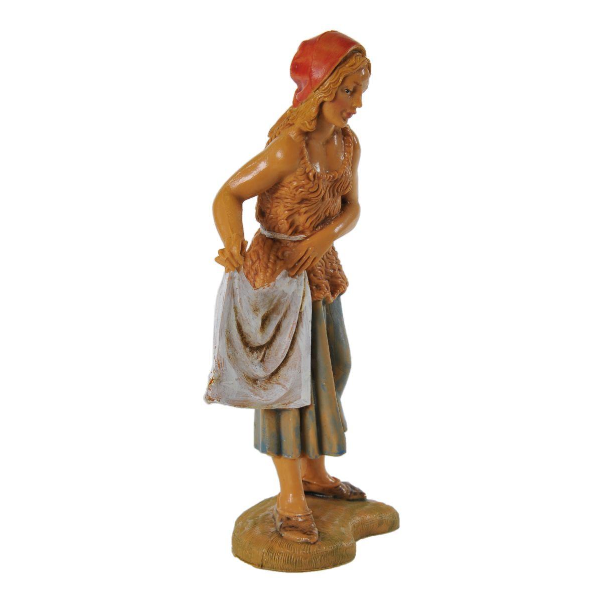 Statua cm.10 Pastorella con panno | Fontanini