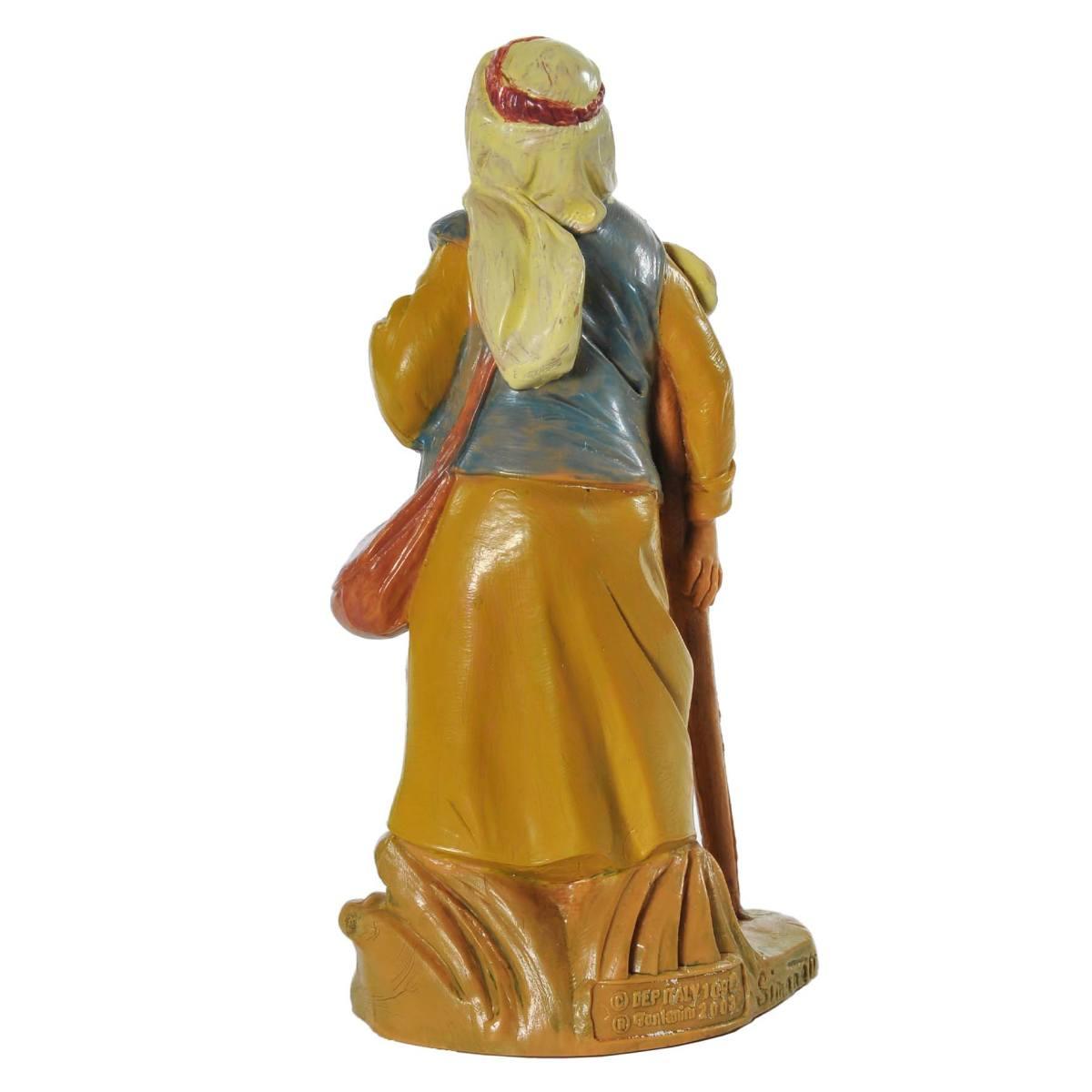 Statua presepe 12 cm pastore stampella