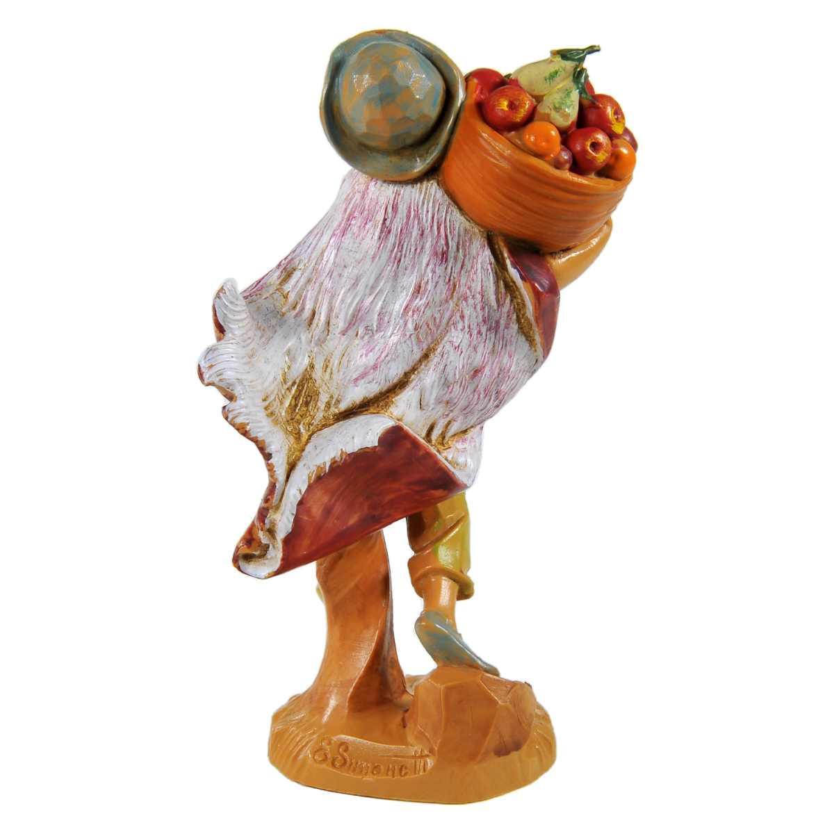 Statua cm.12 Pastore con Cesta di Frutta | Fontanini