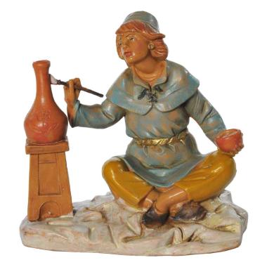 Statua cm.12 Pastore Seduto che Dipinge | Fontanini