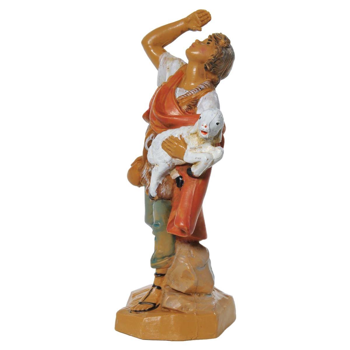 Statua cm.12 Pastore con Pecora in Braccio | Fontanini