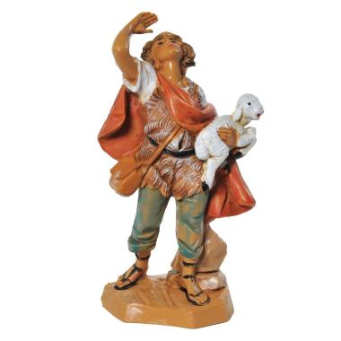 Statua cm.12 Pastore con Pecora in Braccio | Fontanini