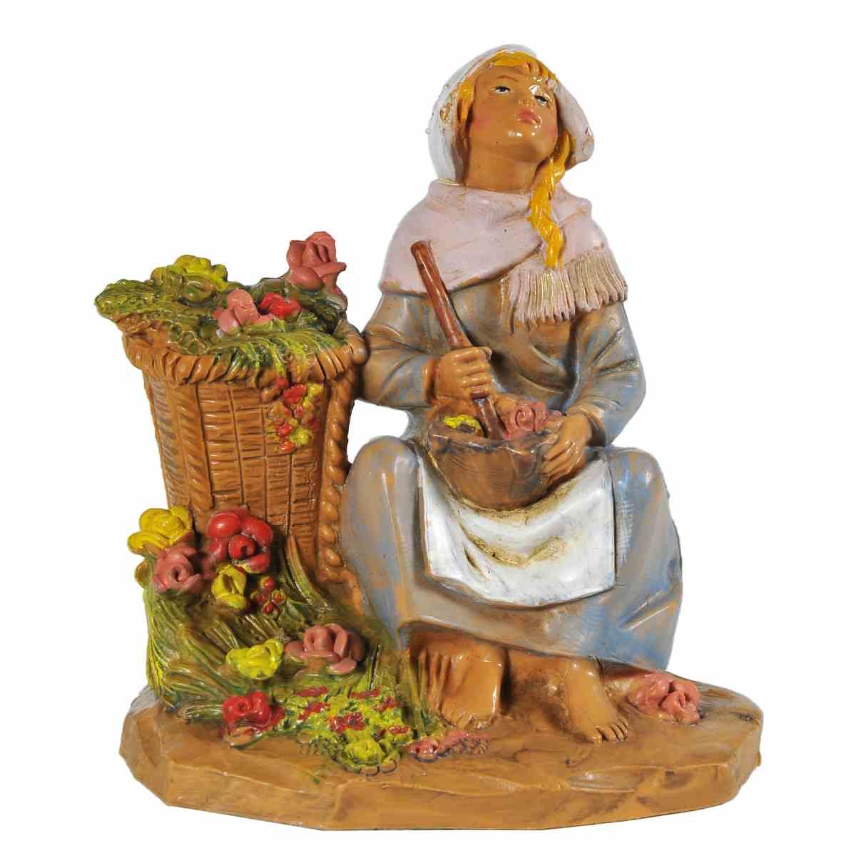 Statua cm.12 Pastorella con Vaso Fiori | Fontanini
