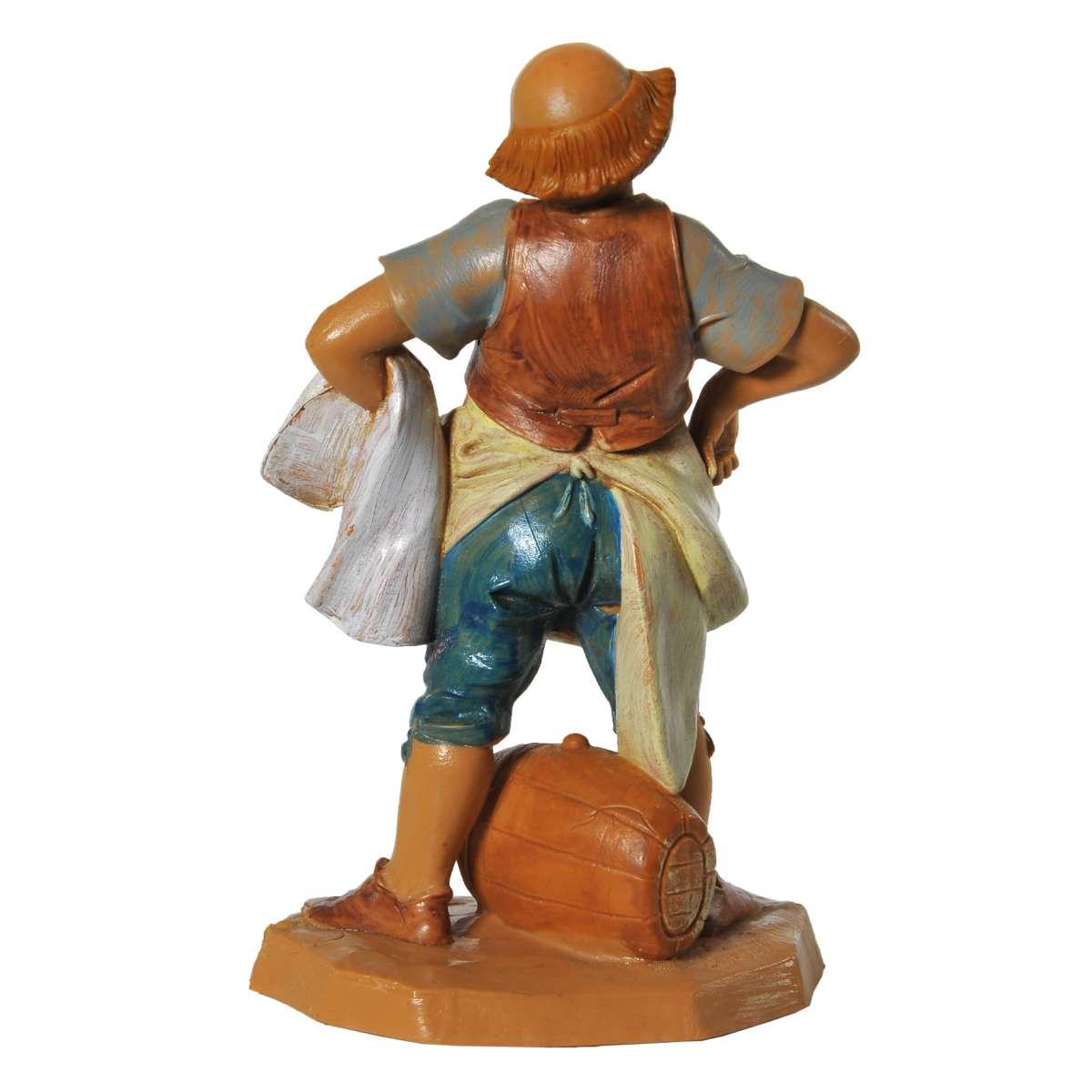 Statua presepe 12 cm oste con botte