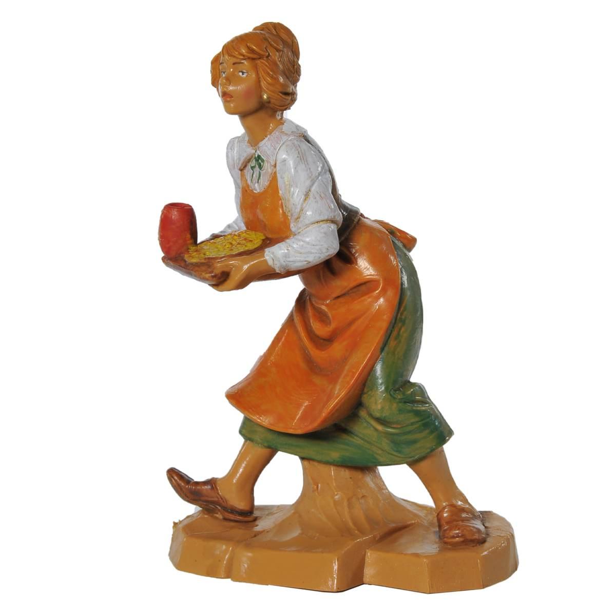 Statua cm.12 Pastorella con Vassoio | Fontanini