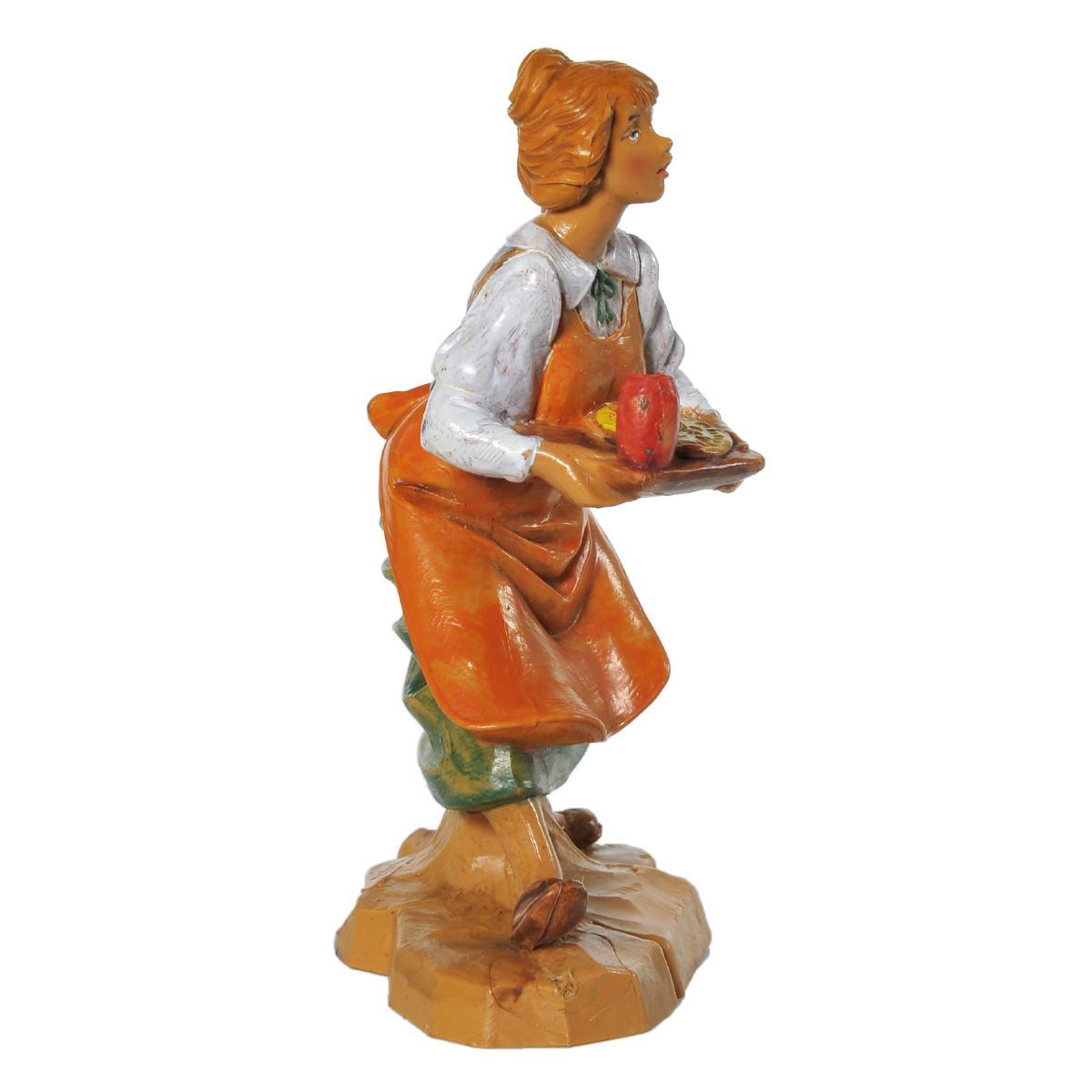 Statua cm.12 Pastorella con Vassoio | Fontanini