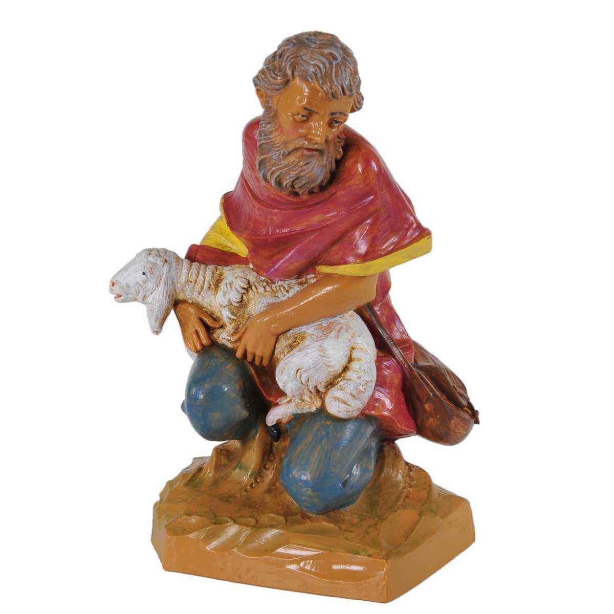 Statua cm.19 Pastore Inginocchiato con Pecora | Fontanini
