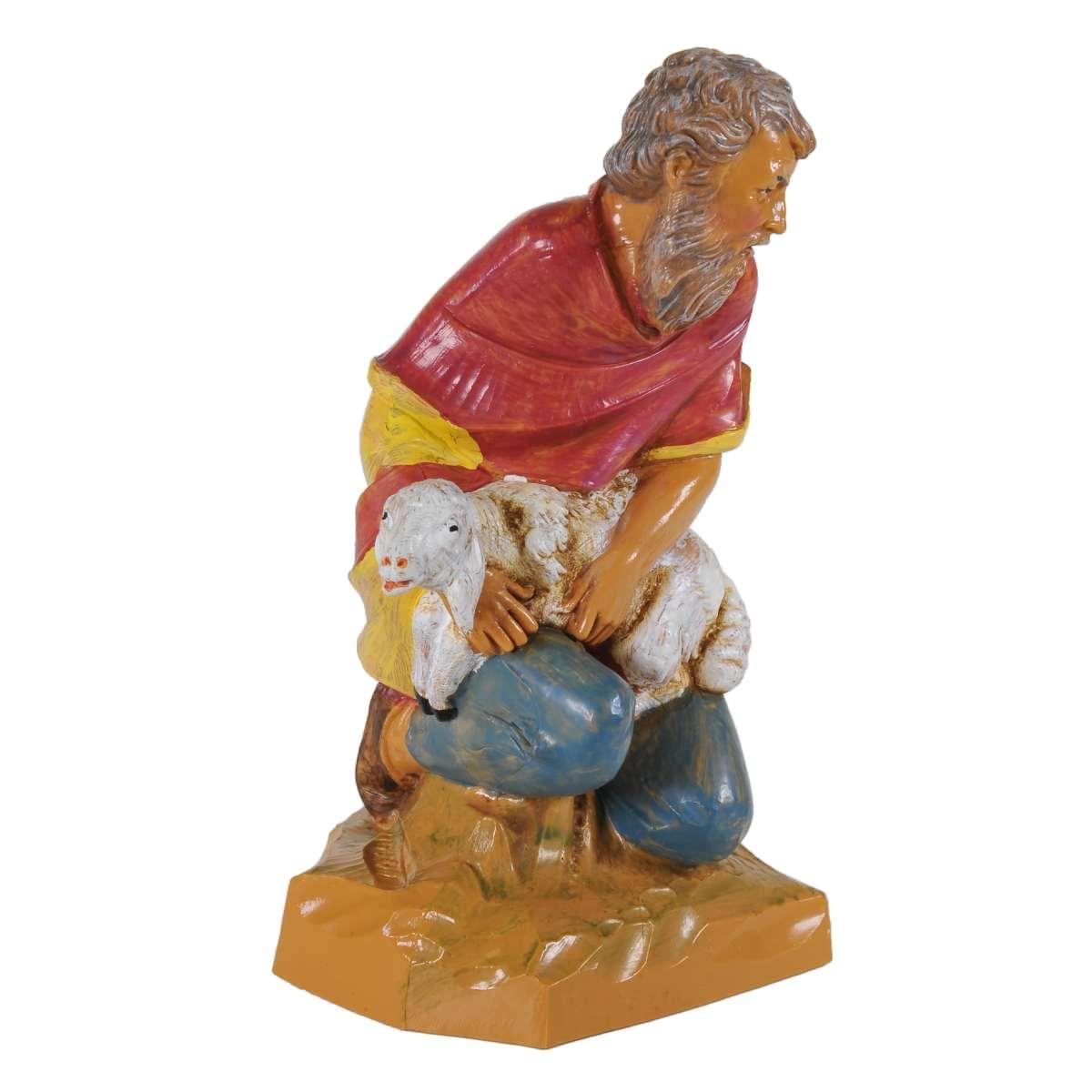 Statua cm.19 Pastore Inginocchiato con Pecora | Fontanini