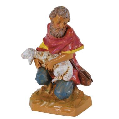 Statua cm.19 Pastore Inginocchiato con Pecora | Fontanini