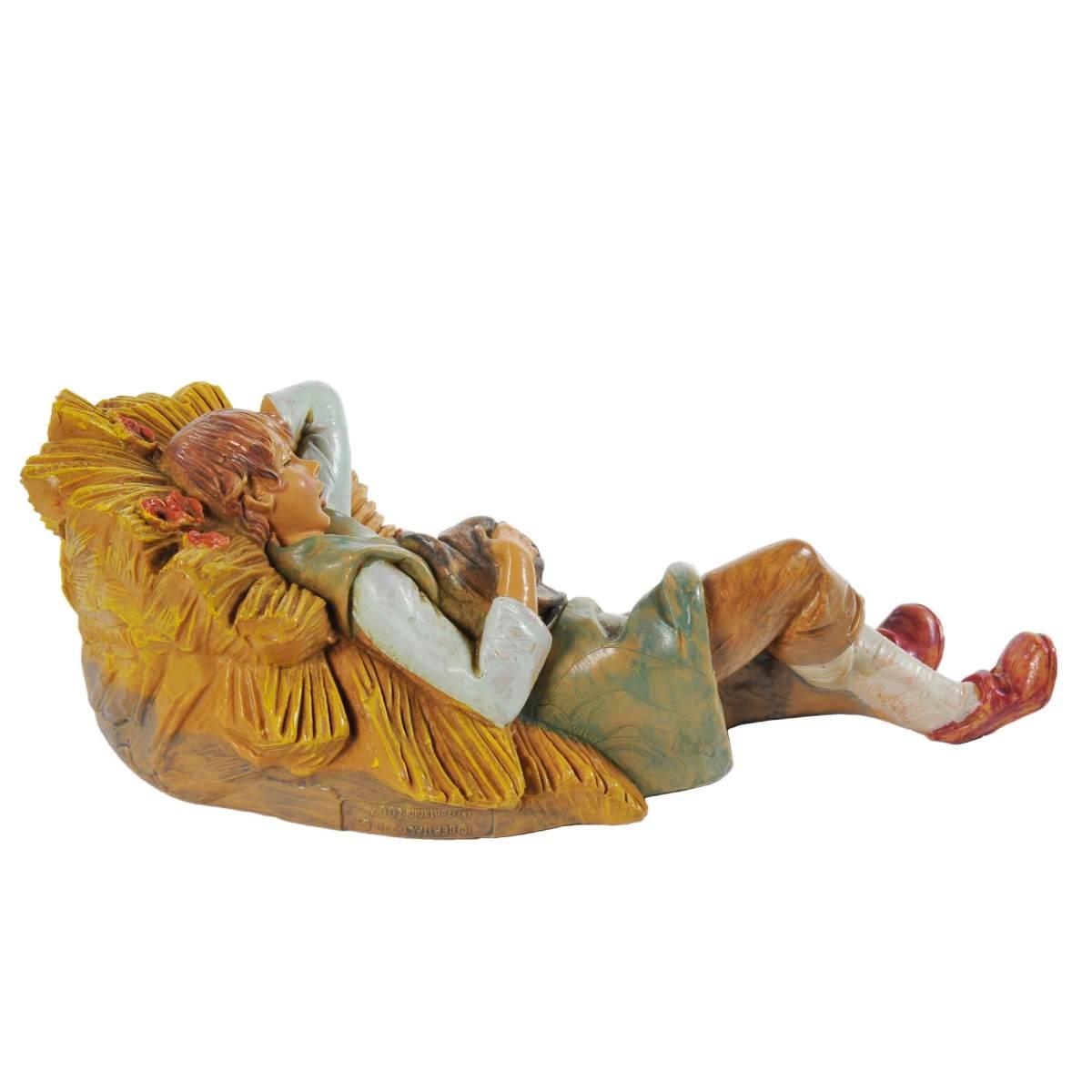 Statua presepe 19 cm pastore sdraiato