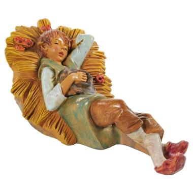 Statua presepe 19 cm pastore sdraiato