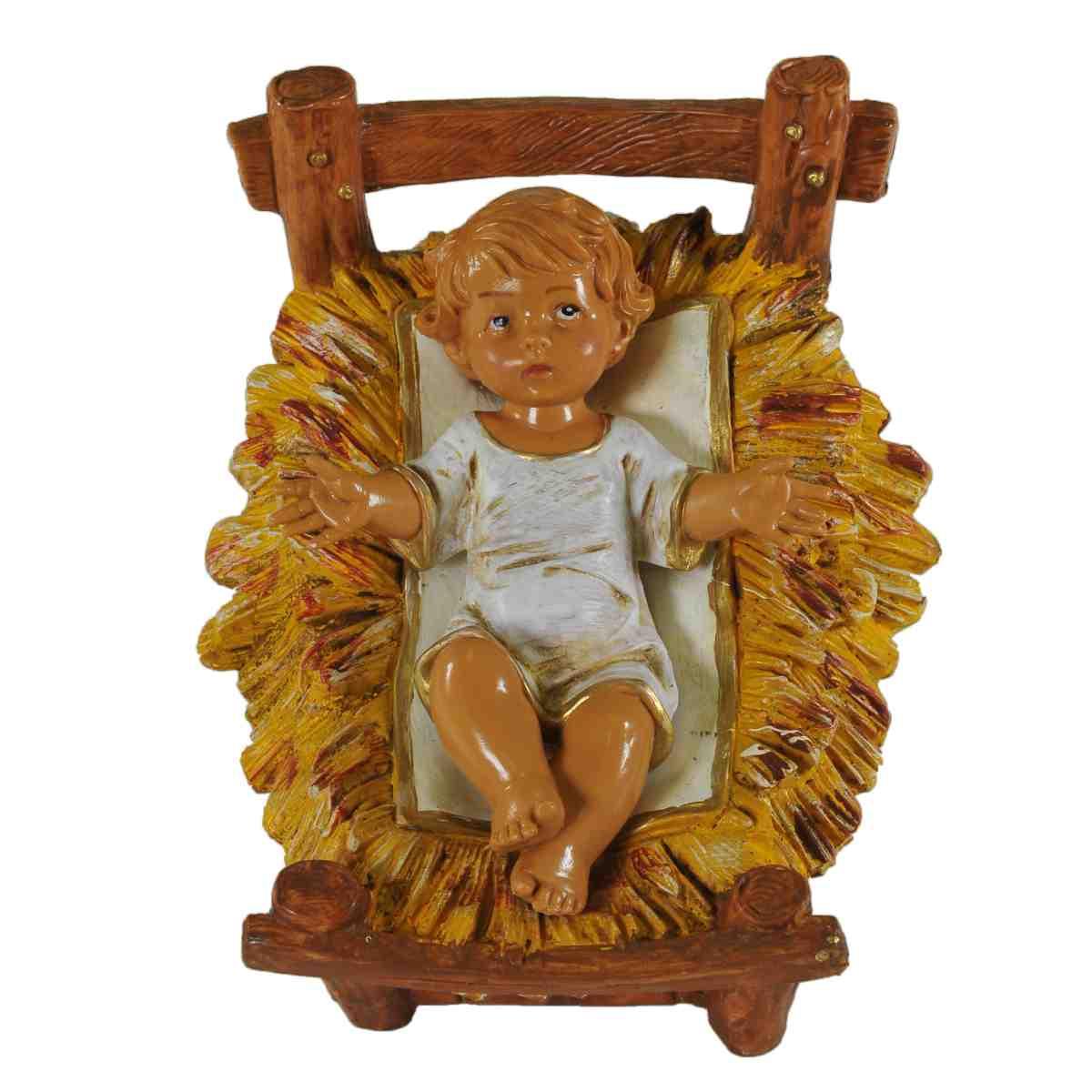 Statua cm.30 Ges Bambino con Culla cm.11x8,5xH14,5 | Fontanini