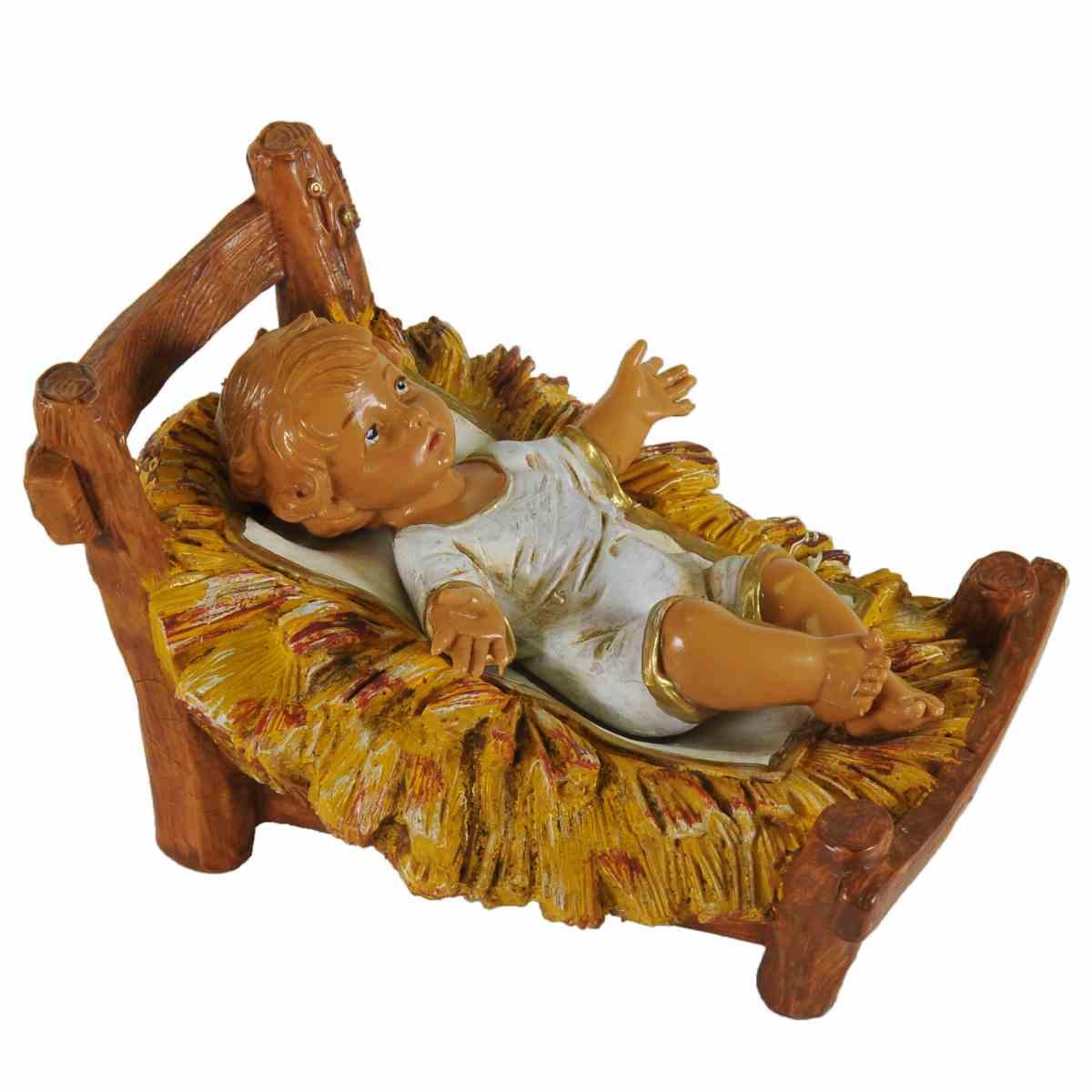 Statua cm.30 Ges Bambino con Culla cm.11x8,5xH14,5 | Fontanini