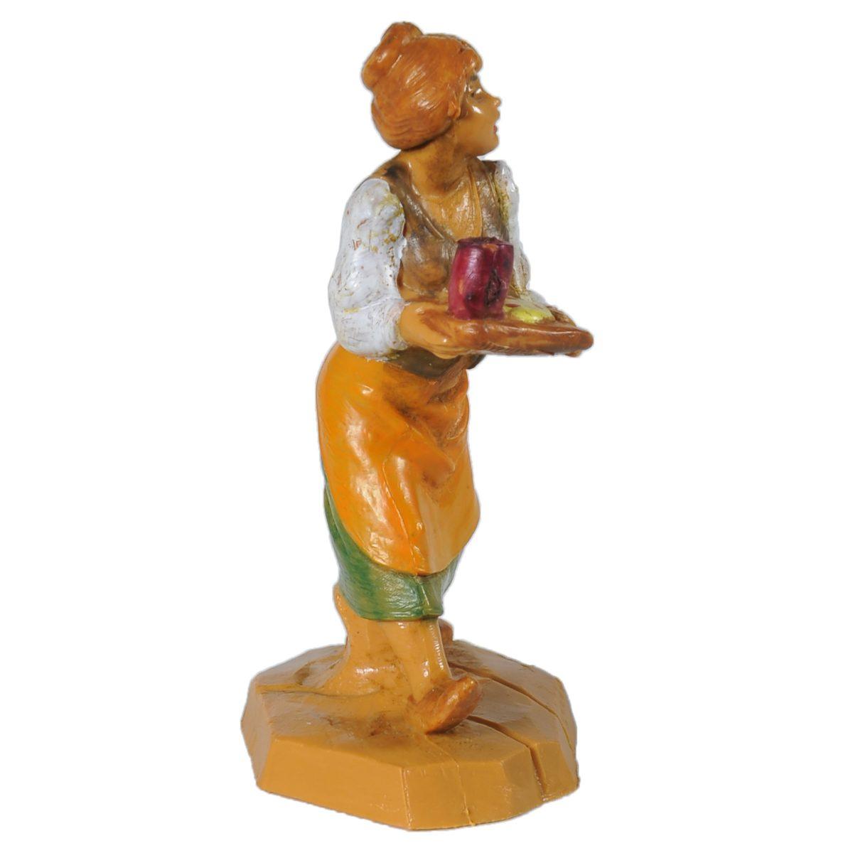 Statua cm.6,5 Pastorella con Vassoio | Fontanini