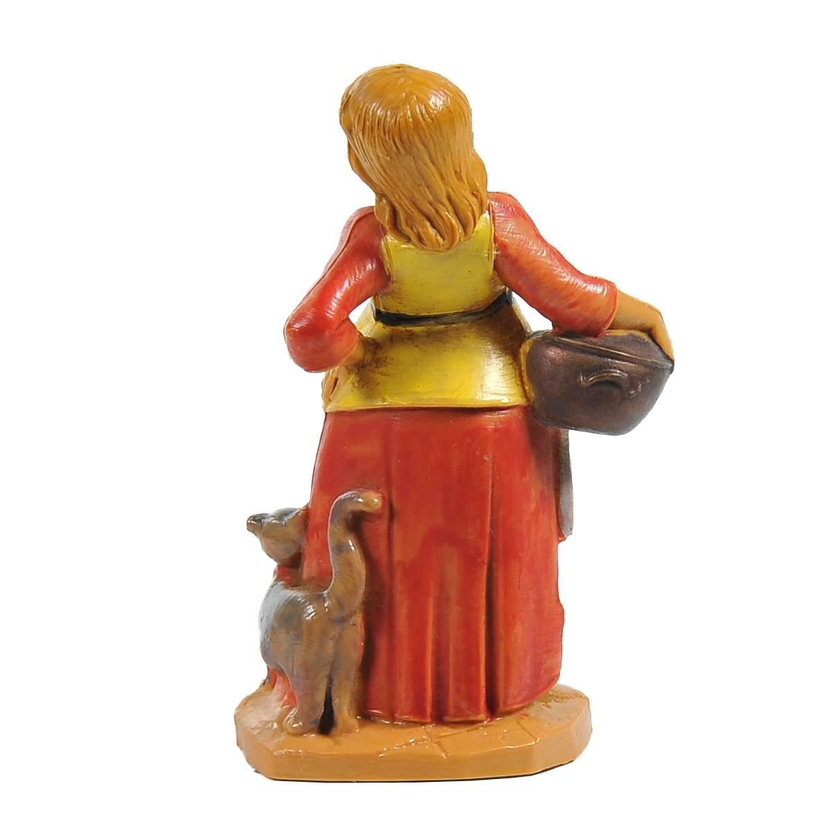 Statua cm.6,5 Pastorella Incinta con Gatto | Fontanini