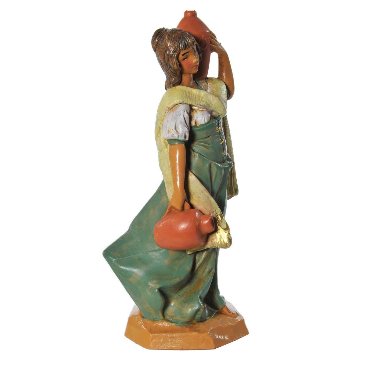 Statua presepe 12 cm pastorella con brocche