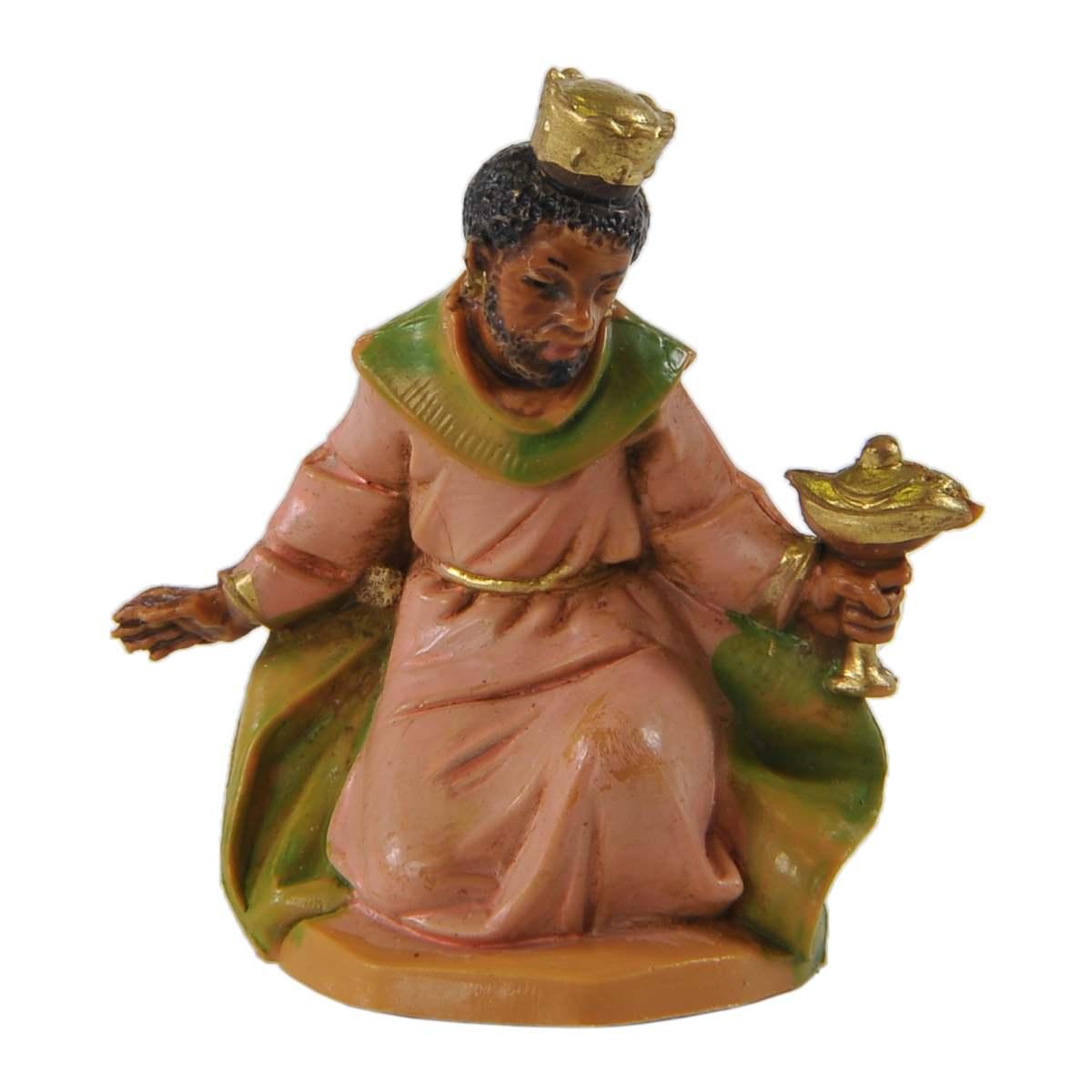 Statua cm.6,5 Re Magio Baldassarre in Ginocchio cm.4,8x2,7xH5,2 | Fontanini