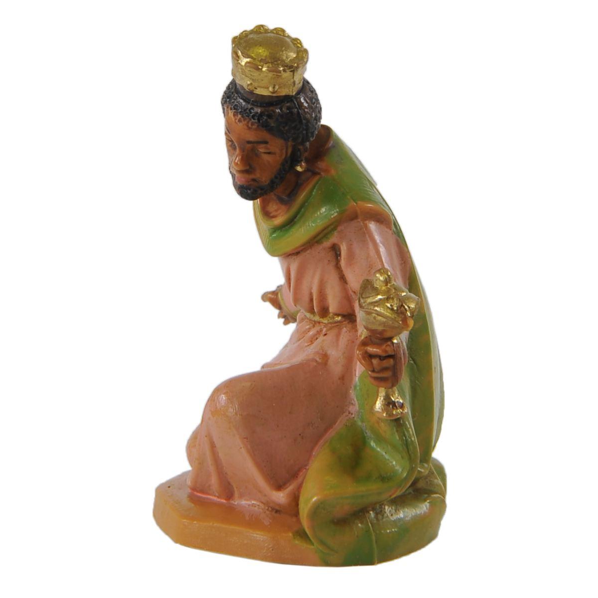 Statua cm.6,5 Re Magio Baldassarre in Ginocchio cm.4,8x2,7xH5,2 | Fontanini