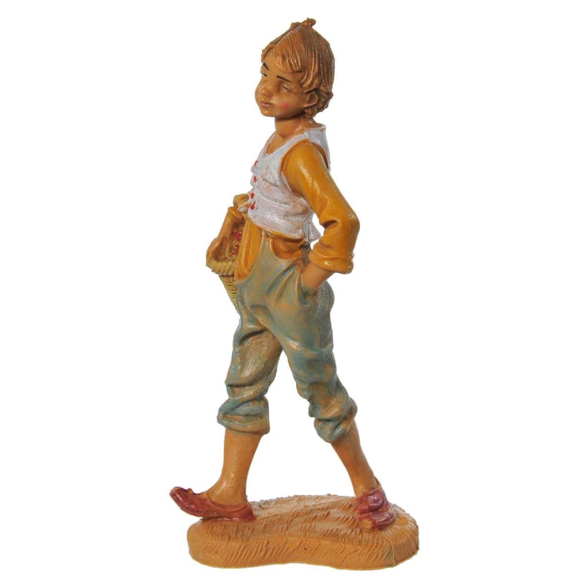 Statua cm.10 Pastore con Cesta | Fontanini