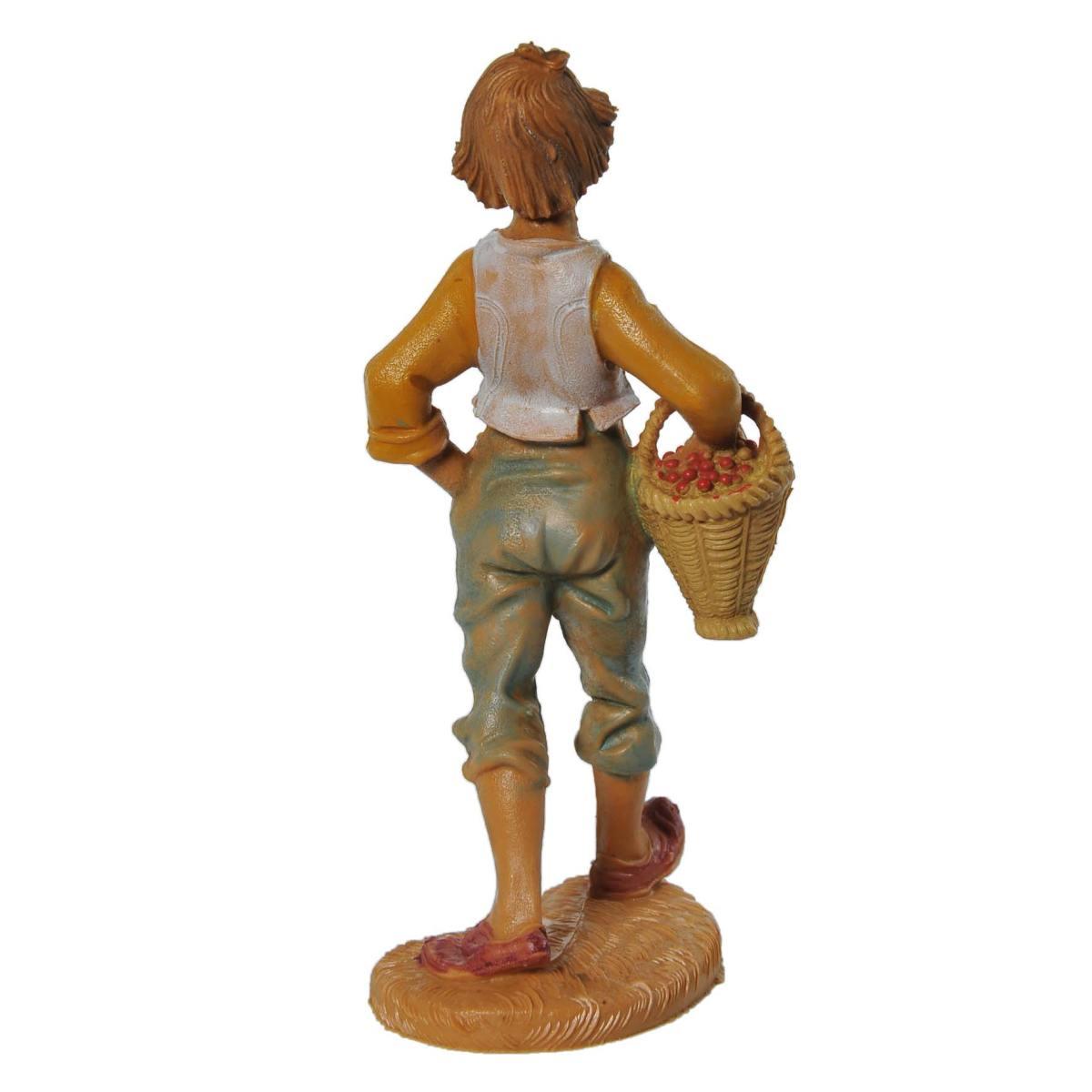 Statua cm.10 Pastore con Cesta | Fontanini