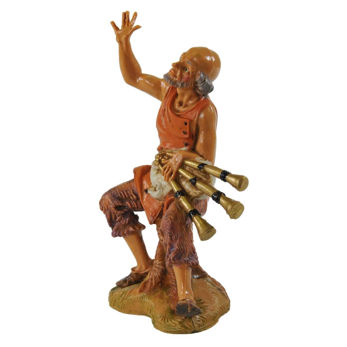 Statua cm.10 Pastore Seduto con Zampogna | Fontanini