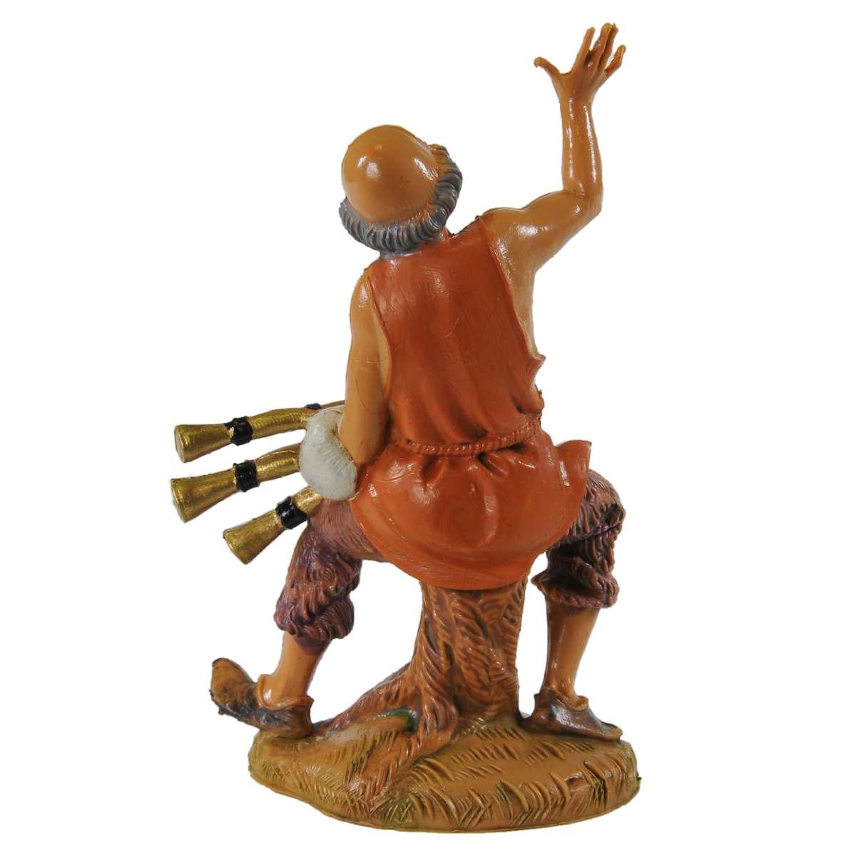 Statua cm.10 Pastore Seduto con Zampogna | Fontanini