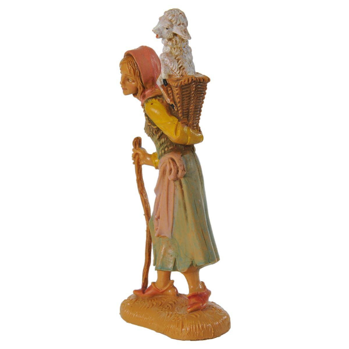 Statua cm.10 Pastorella con Pecora | Fontanini