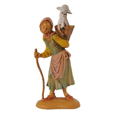 Statua cm.10 Pastorella con Pecora | Fontanini