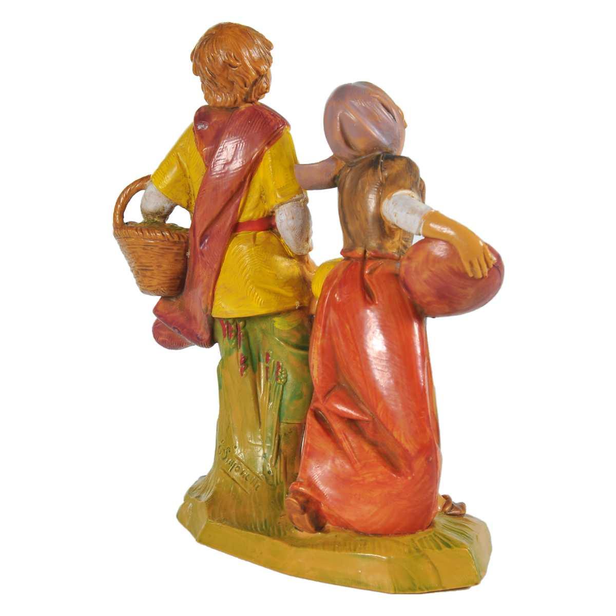 Statua presepe 12 cm pastorelli per mano