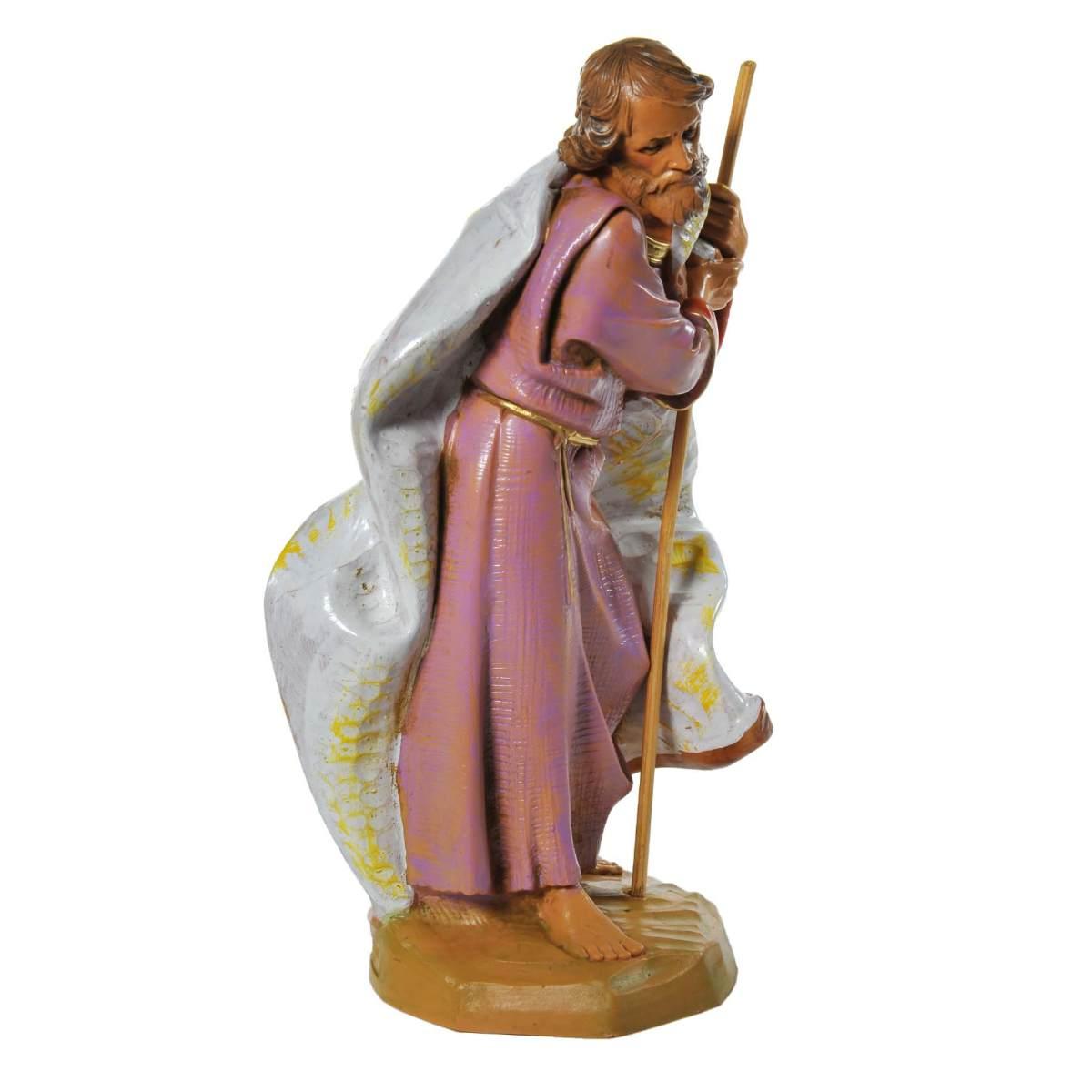 Statua presepe 19 cm san giuseppe con bastone