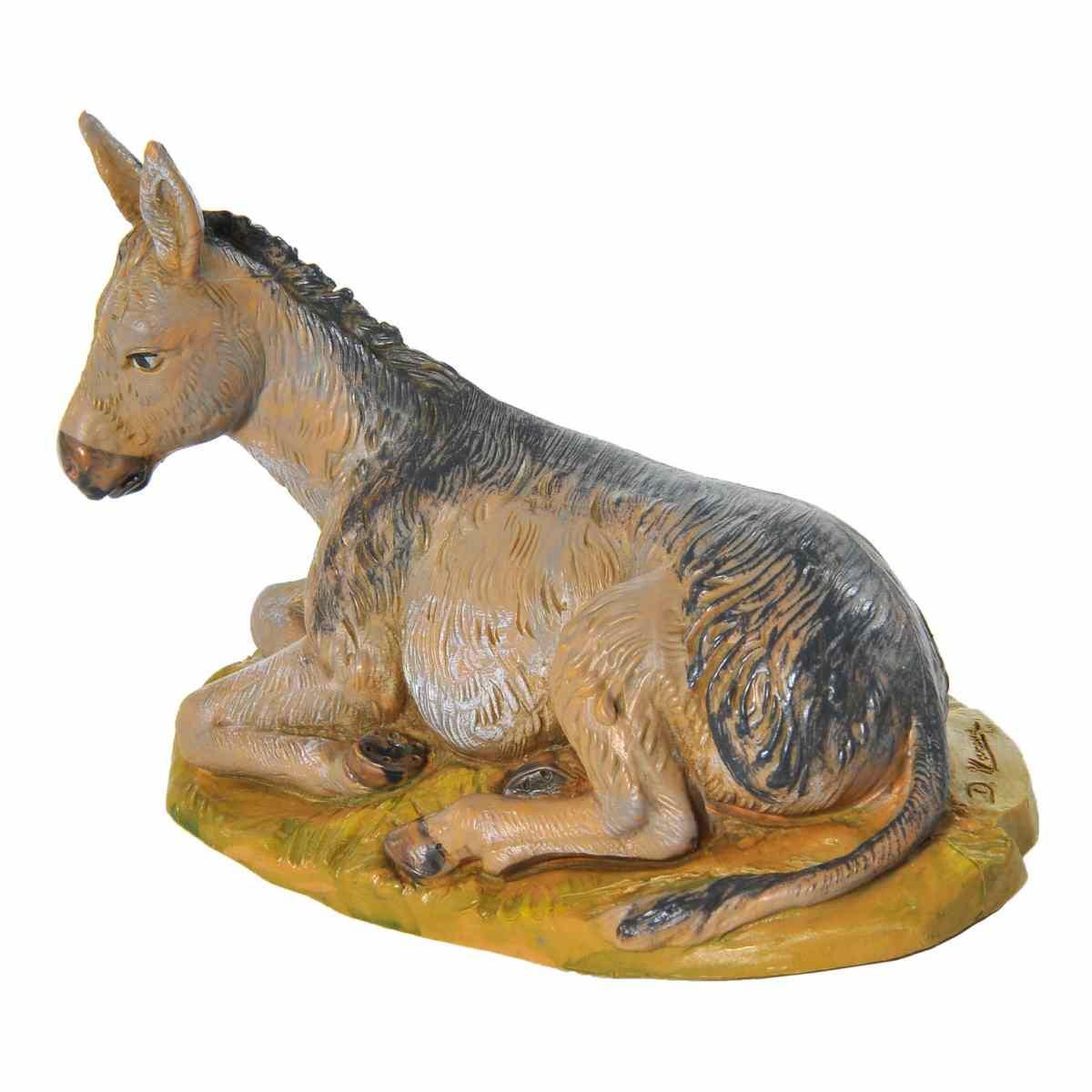 Statua presepe 19 cm asino sdraiato