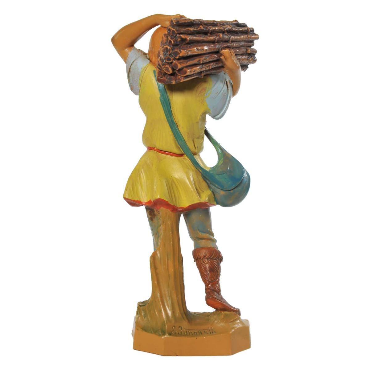 Statua cm.19 Pastore con Legna sulle Spalle | Fontanini