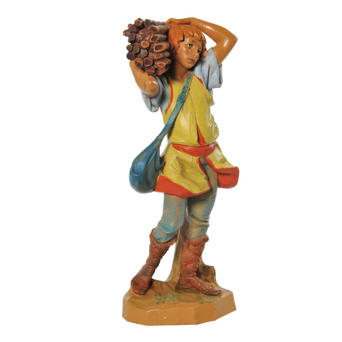 Statua cm.19 Pastore con Legna sulle Spalle | Fontanini