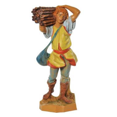 Statua cm.19 Pastore con Legna sulle Spalle | Fontanini