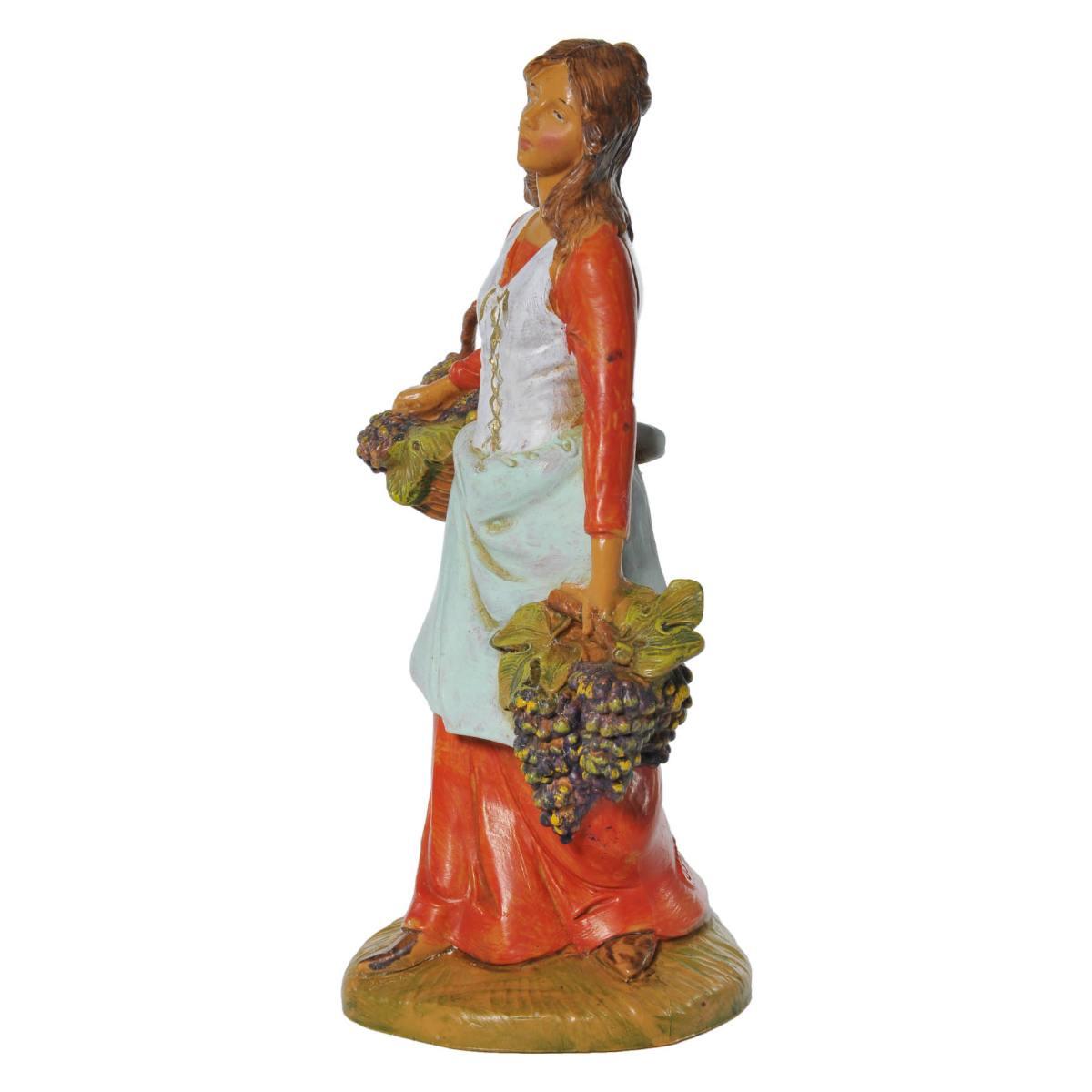 Statua cm.19 Pastorella con Uva | Fontanini