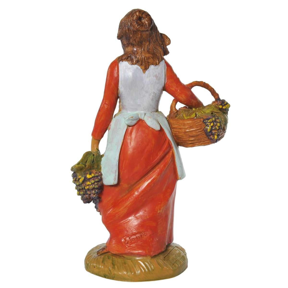 Statua cm.19 Pastorella con Uva | Fontanini