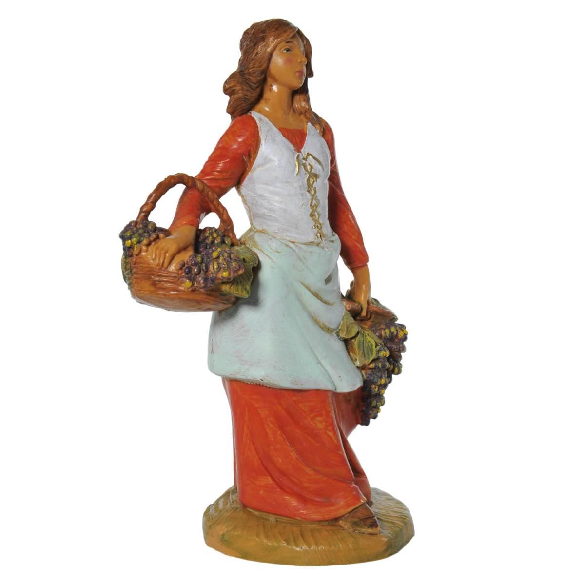 Statua cm.19 Pastorella con Uva | Fontanini