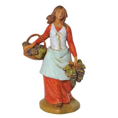 Statua cm.19 Pastorella con Uva | Fontanini