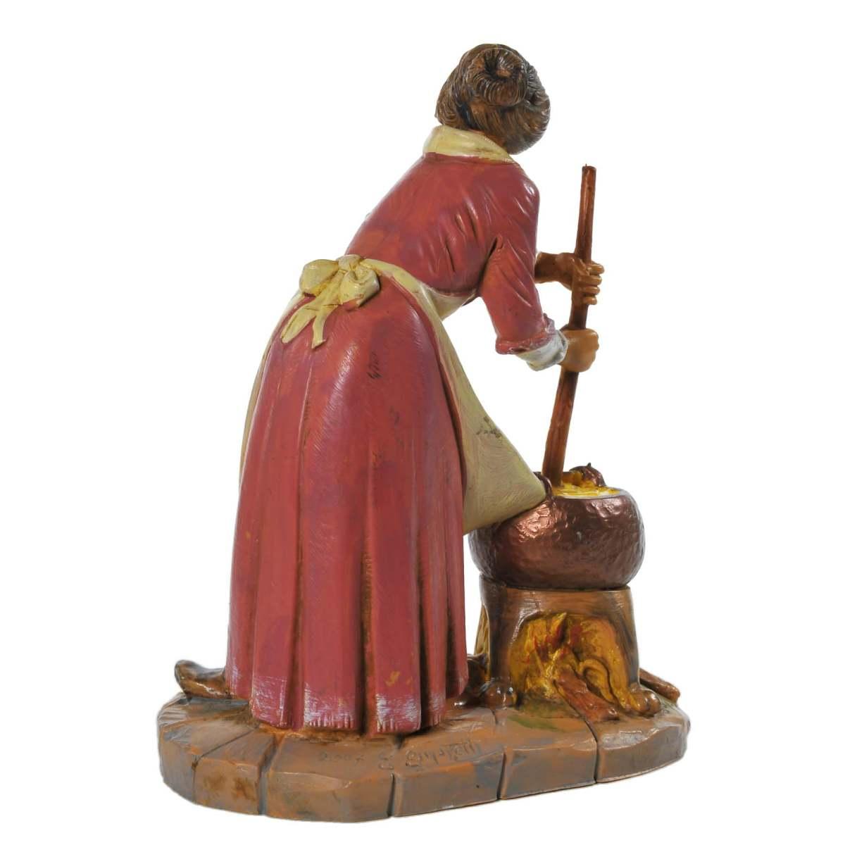 Statua presepe 19 cm donna con pentola