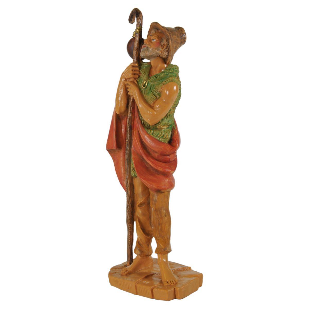 Statua cm.19 Pastore con Bastone e Mantello | Fontanini