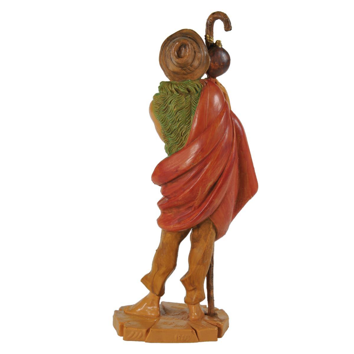 Statua cm.19 Pastore con Bastone e Mantello | Fontanini