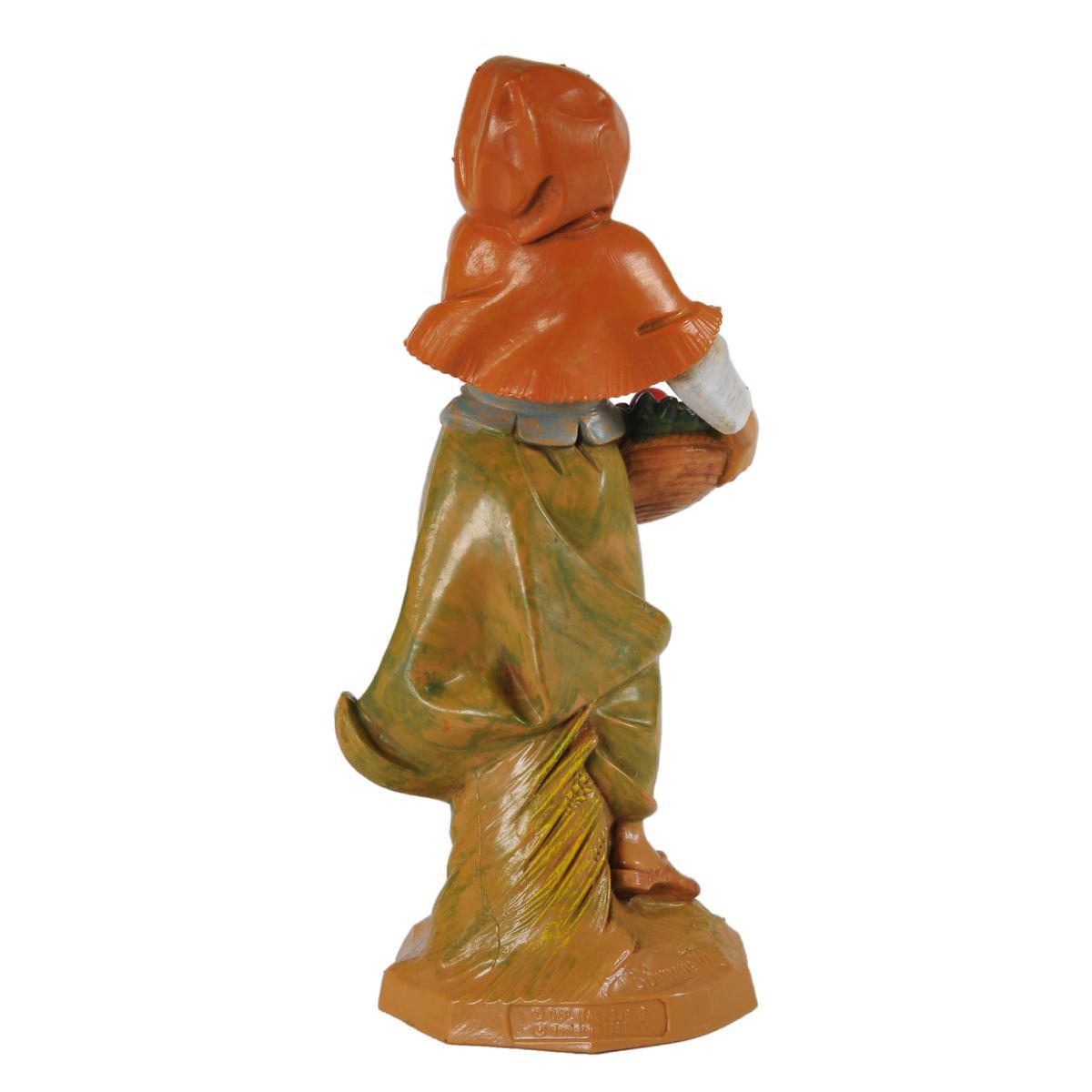 Statua cm.19 Pastorella con Cesta di Frutta | Fontanini