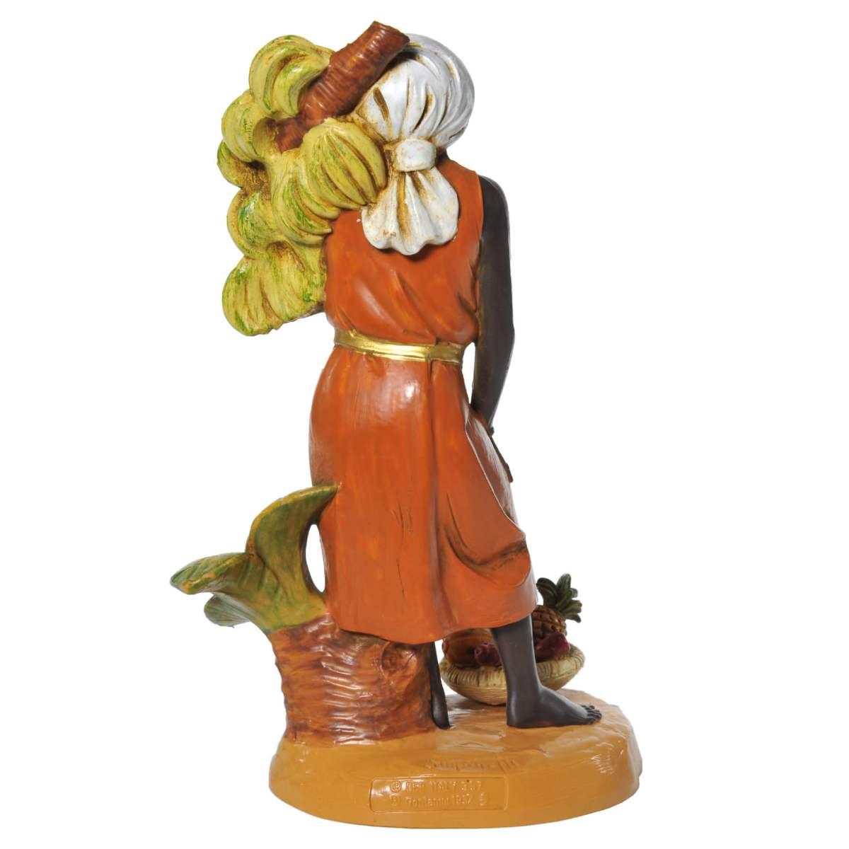 Statua cm.19 Pastorella con Banane e Frutta | Fontanini